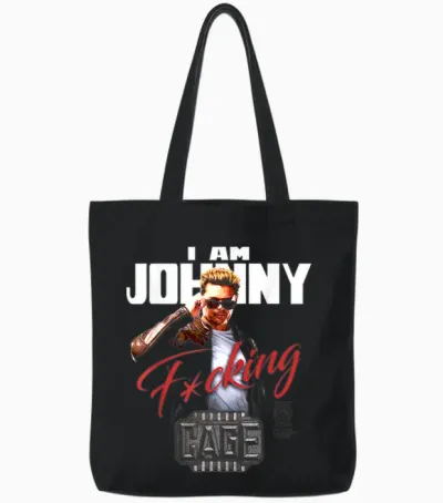 Mortal Kombat 2 I Am Johnny Cage Tote Bags - Black