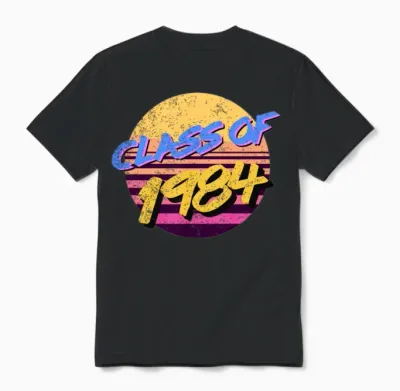 80s Style 36th Class Reunion Class of 1984 Unisex T-Shirt - Black