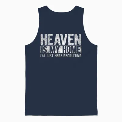 Heaven Is My Home Christian Religious Jesus T-Shirt Small Unisex Tank Top - Navy