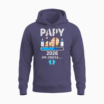 Grandpa Pregnancy Announcement 2026 for Future Grandparents Unisex Hoodie - Heather Sport Dark Navy