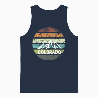 Retro Colorado Unisex Tank Top - Navy