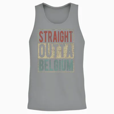 Straight Outta Belgium Unisex Tank Top - Sport Grey