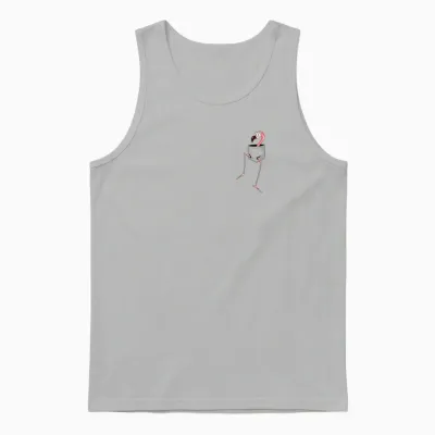 For Flamingo-Lovers L Fancy Pink Flamingo in a Pocket Unisex Tank Top - Ash