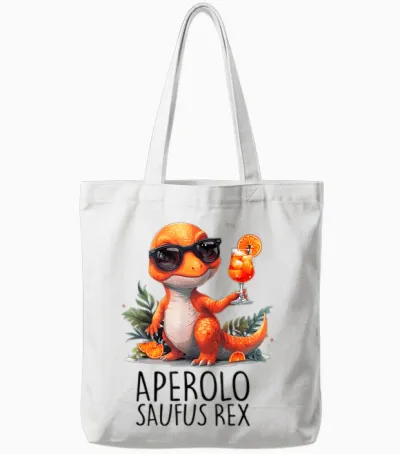 Aperolo Saufus Rex X Hallöchen Aperöchen Dino Spray T-Shirt, White Tote Bags - White
