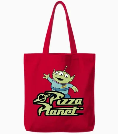 Disney Pixar Toy Story Alien Pizza Planet Classic Tote Bags - Red