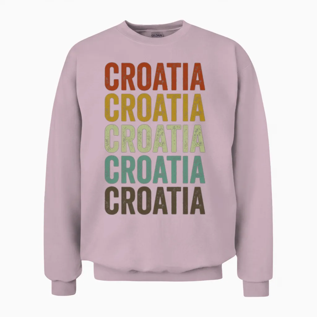 Costa Rica Retro Vintage Unisex Sweatshirt in Light Pink