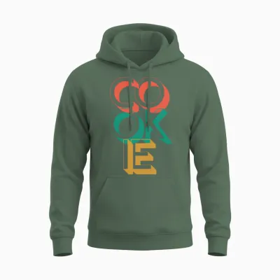 Retro Cookie Unisex Hoodie - Military Green