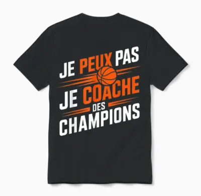Entraîneur Je Peux Pas Je Coache Des Champions Coach Basket Unisex T-Shirt - Black