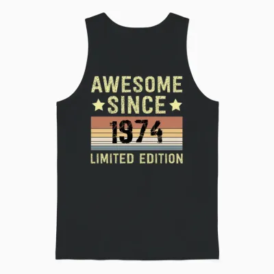 Awesome Since 1974 Birthday Unisex Tank Top - Black