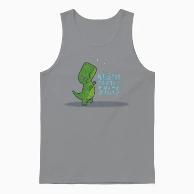 Reach for the Stars Dino Unisex Tank Top - Sport Grey