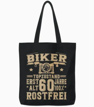 60 Geburtstag Mann Biker 60 Jahre Motorrad Tote Bags - Black