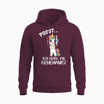 Ich Habe Ein Geheimnis Ich Werde Große Schwester Einhorn Unisex Hoodie - Maroon