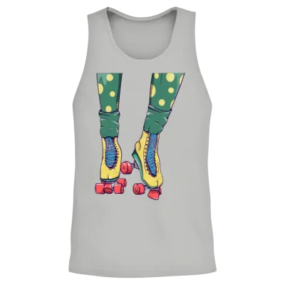 Retro Yellow Roller Skates Unisex Tank Top - Ash