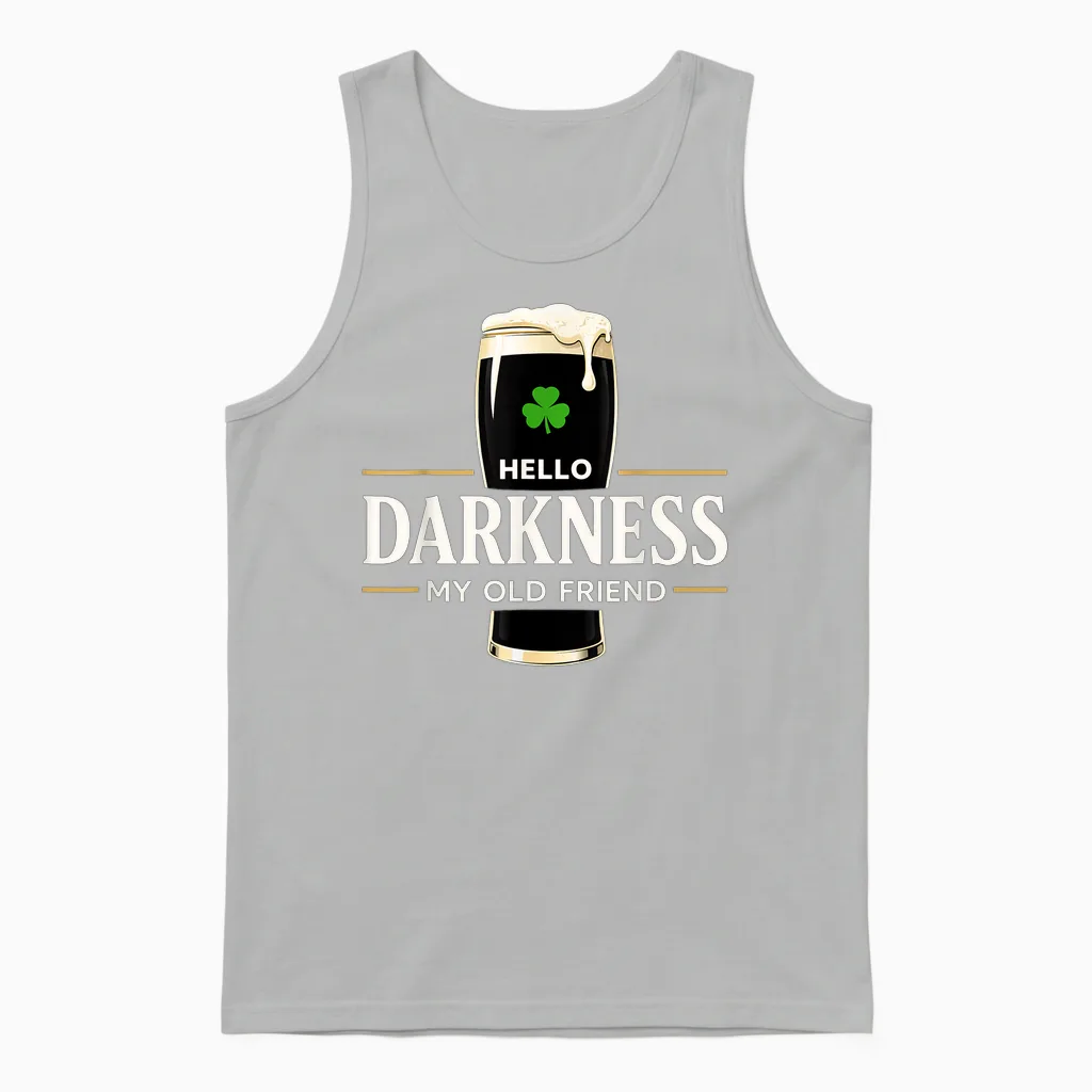 Hello Darkness My Old Friend Vitamin G Funny Quote Unisex Tank Top in Ash