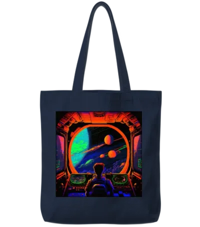Destined for Alien Worlds Cockpit Tote Bags - Navy