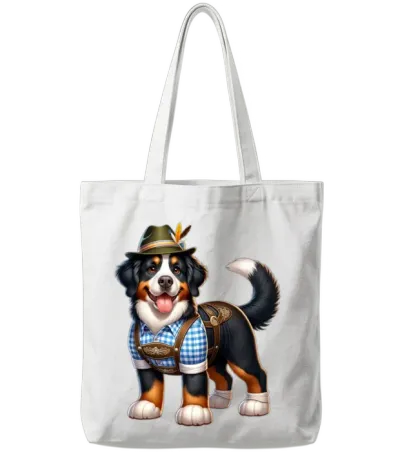 Bernese Mountain Dog Dog Bavaria Tote Bags - White