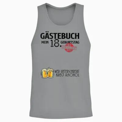 Lustig Gästebuch 18 Jahre Geburtstag Birthday Unisex Tank Top - Sport Grey