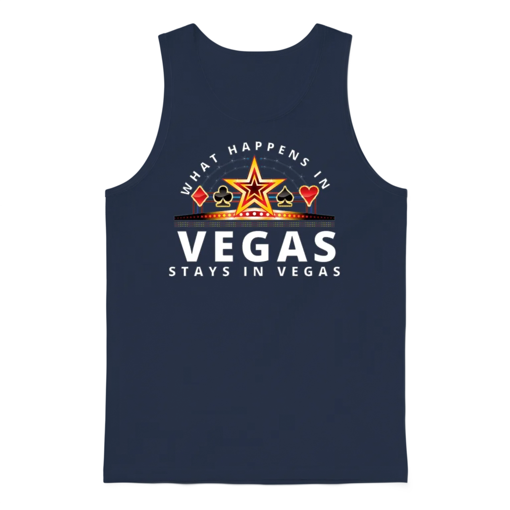What Happens in Vegas Stays in Vegas Unisex Tank Top - Navy