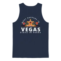 What Happens in Vegas Stays in Vegas Unisex Tank Top - Navy – 1
