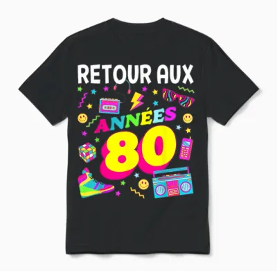 Party 80s Birthday Party 80s Retro Style T-Shirt, Black, S Unisex T-Shirt - Black