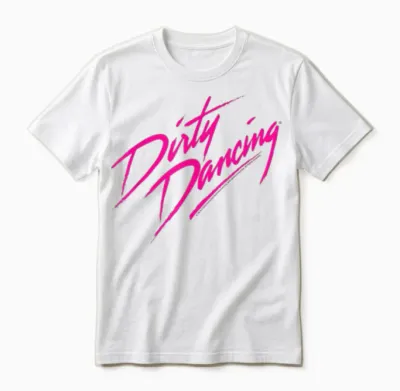 Dirty Dancing Classic Filmlogo Mit Knallrosafarbenem Text Unisex T-Shirt - White