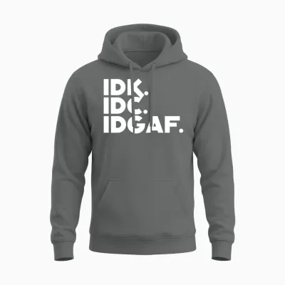 Funny Introvert Idk Idc Idgaf Unisex Hoodie - Graphite Heather