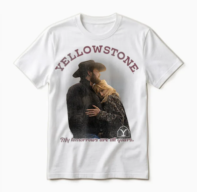Yellowstone Beth and Rip Tomorrows T-Shirt, White, S Unisex T-Shirt in White