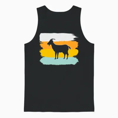 Goat Retro Unisex Tank Top - Black