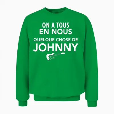 Something Johnny Guitar Rock Tribute French Idol Unisex Sweatshirt - Irish Green