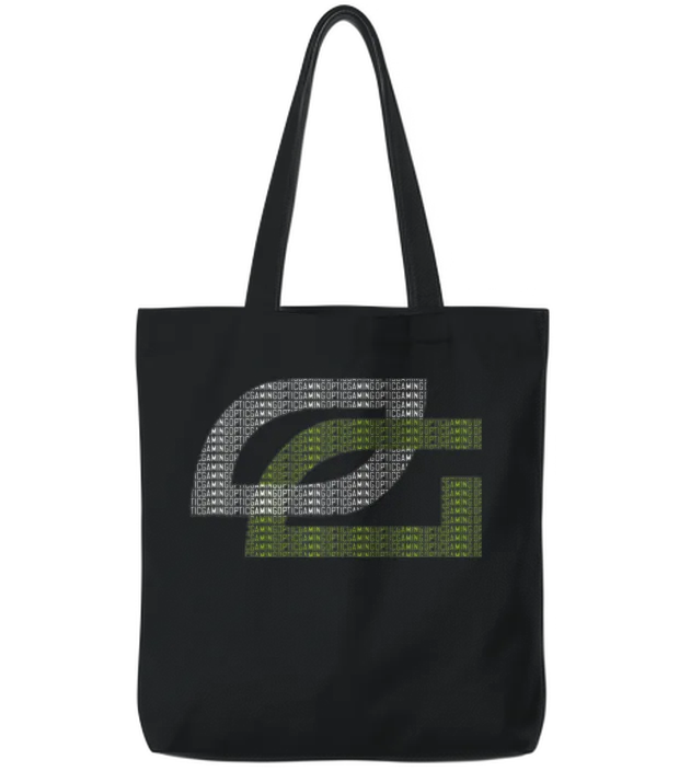Optic Gaming Logo White Spell Out Mp Tote Bags - Black
