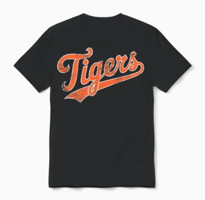 Throwback Retro Tigers Unisex T-Shirt - Black