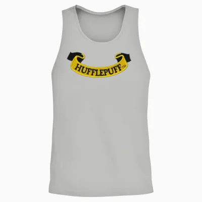 Harry Potter Hufflepuff Banner Embroidery Design Unisex Tank Top - Ash