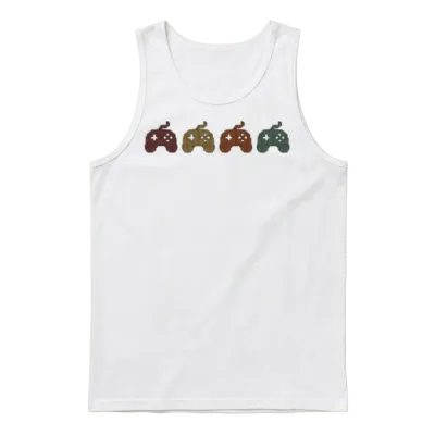 Retro Pixels Game Controller Unisex Tank Top - White