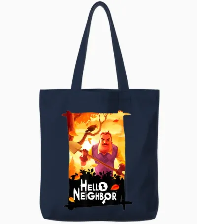 Hello Neighbor - T-Shirt Game Related Designs, Blue, S Tote Bags - Navy