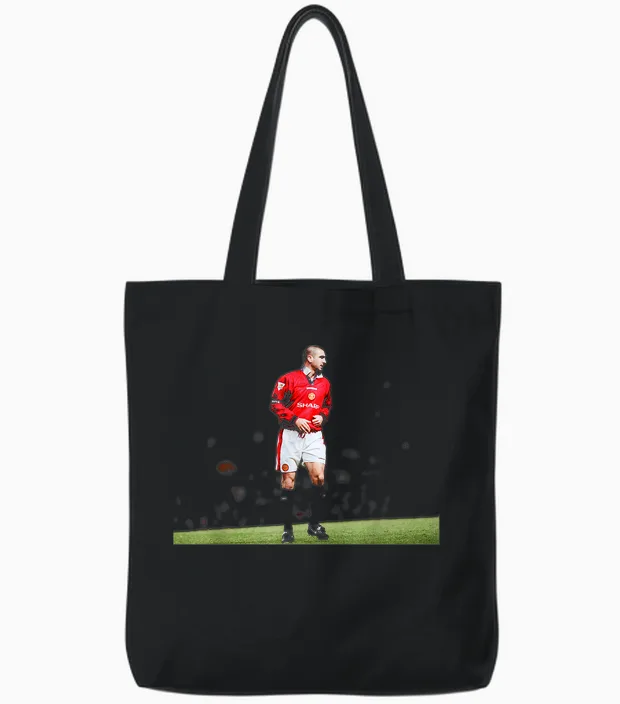 Coupe Du Monde De Football De Man Utd Franc Eric Cantona 1996 Tote Bags in Black