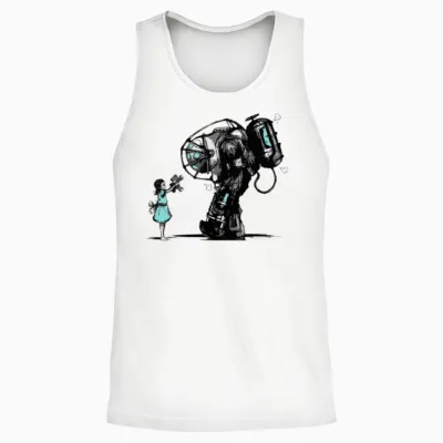 Bioshock Big Daddy Unisex Tank Top - White
