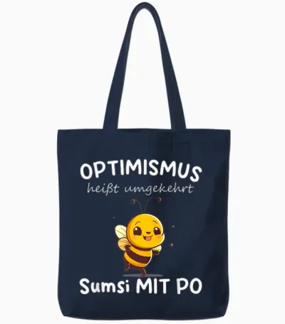 Funny Sumsi Mit Po Optimism Bees Beekeepers Honey T-Shirt, Black Tote Bags - Navy