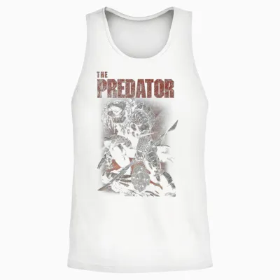 Predator Skull Hunter Unisex Tank Top - White
