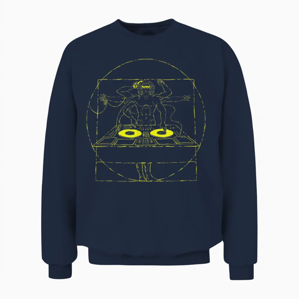 Techno Rave Hardstyle Merch Dj Festival / Party Hardstyle T-Shirt, Black, S Unisex Sweatshirt in Navy