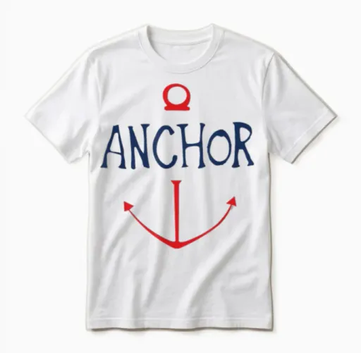 One Piece Sketch Anchor Simple T-Shirt, White, S Unisex T-Shirt in White