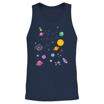 Space Unisex Tank Top - Navy