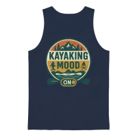 Kayaking Mood Emblem Unisex Tank Top - Navy – 1
