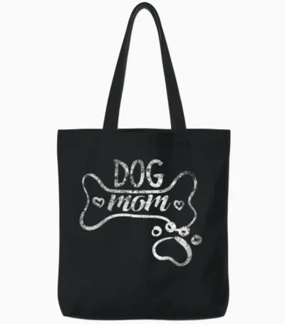 Dog Mom Funny Dog Tote Bags - Black