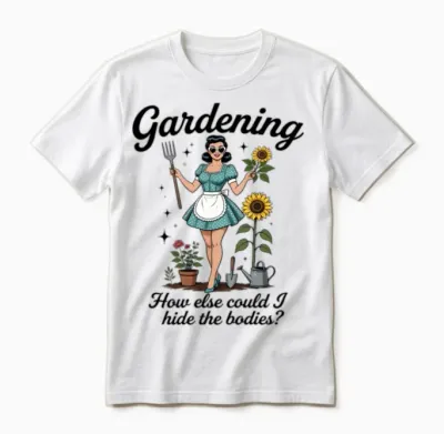 Retro Gardener Pinup Unisex T-Shirt - White