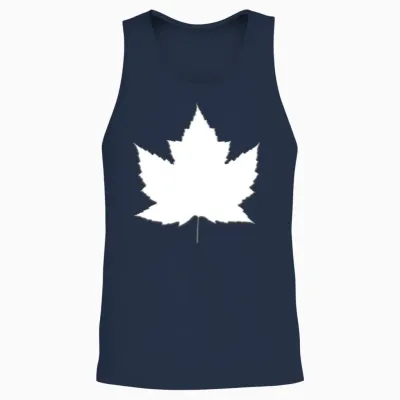 Canada Souvenirs White Maple Leaf Unisex Tank Top - Navy