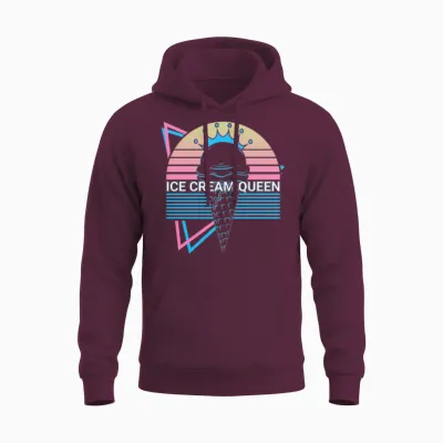 Ice Cream Retro Unisex Hoodie - Maroon
