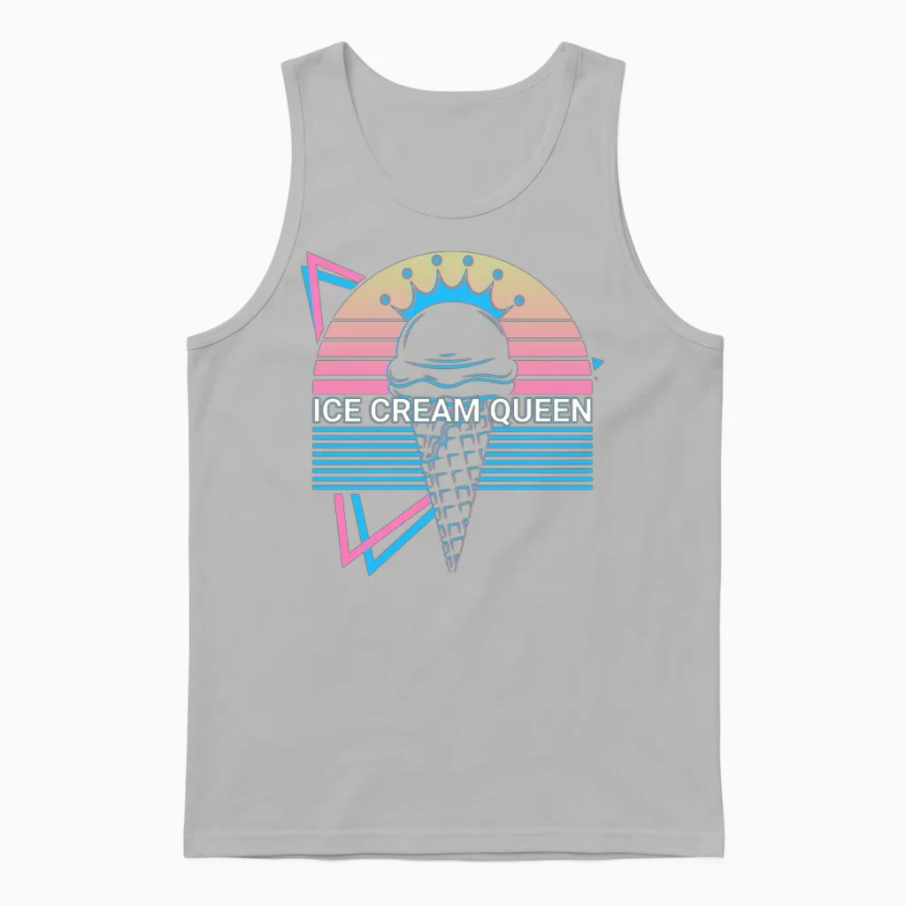 Ice Cream Retro Unisex Tank Top in Ash