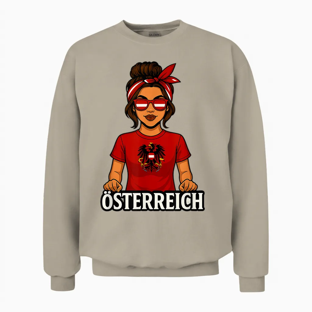 österreich T-Shirt Fan Trikot Austria Herren Damen Geschenke Unisex Sweatshirt in Sand