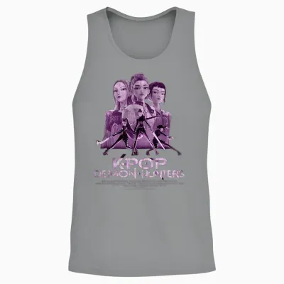 Kpop Demon Hunters Huntrix Poster Officially Licensed Unisex Tank Top - Sport Grey