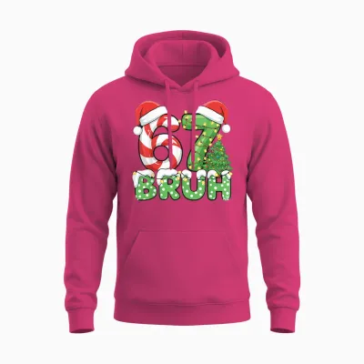 Six Seven 67 Funny Santa Bruh Christmas Meme Unisex Hoodie - Heliconia